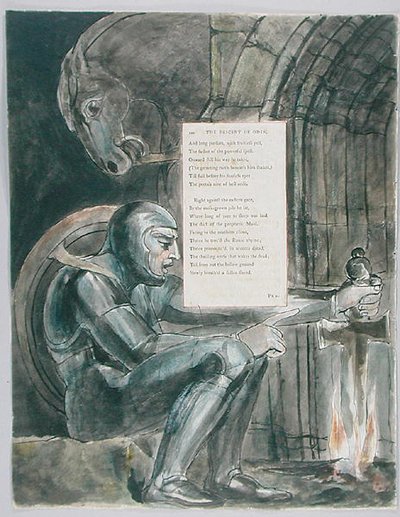 El Descenso de Odín, diseño 80 de Los Poemas de Thomas Gray, 1797-98 de William Blake